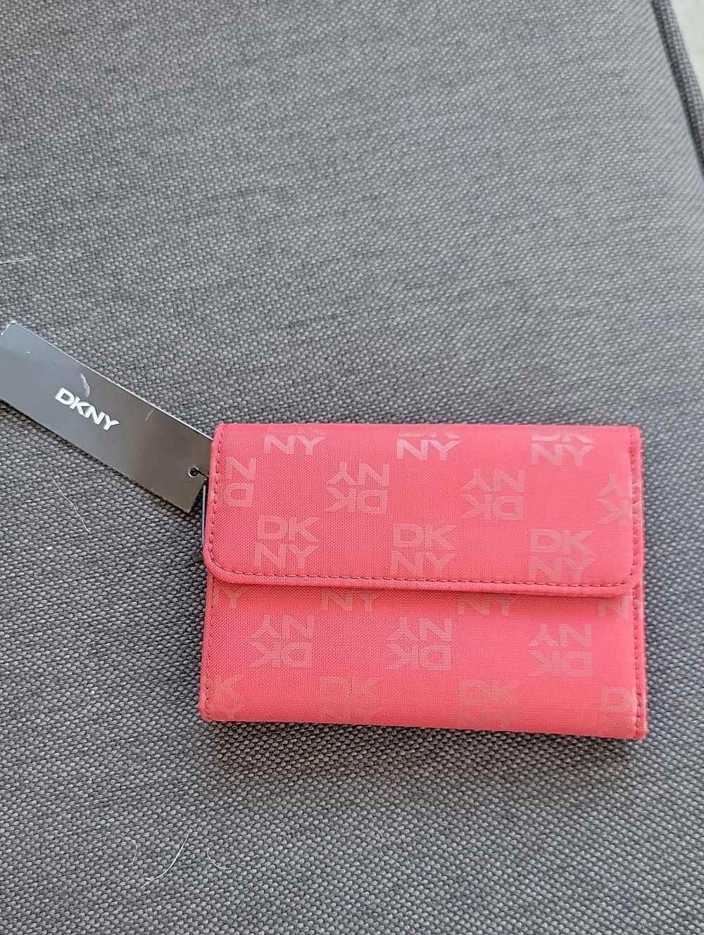 DKNY Red Logo Compact Wallet